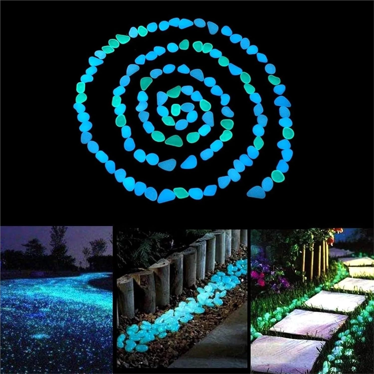 Glow in The Dark Garden Pebbles Stones Rocks 1200 Pcs The Garden of Light On The Dark Pebbles for Yard Rock and Manwalk Decoration Fairy Tale DIY Decorative Luminous Stone(Plum)