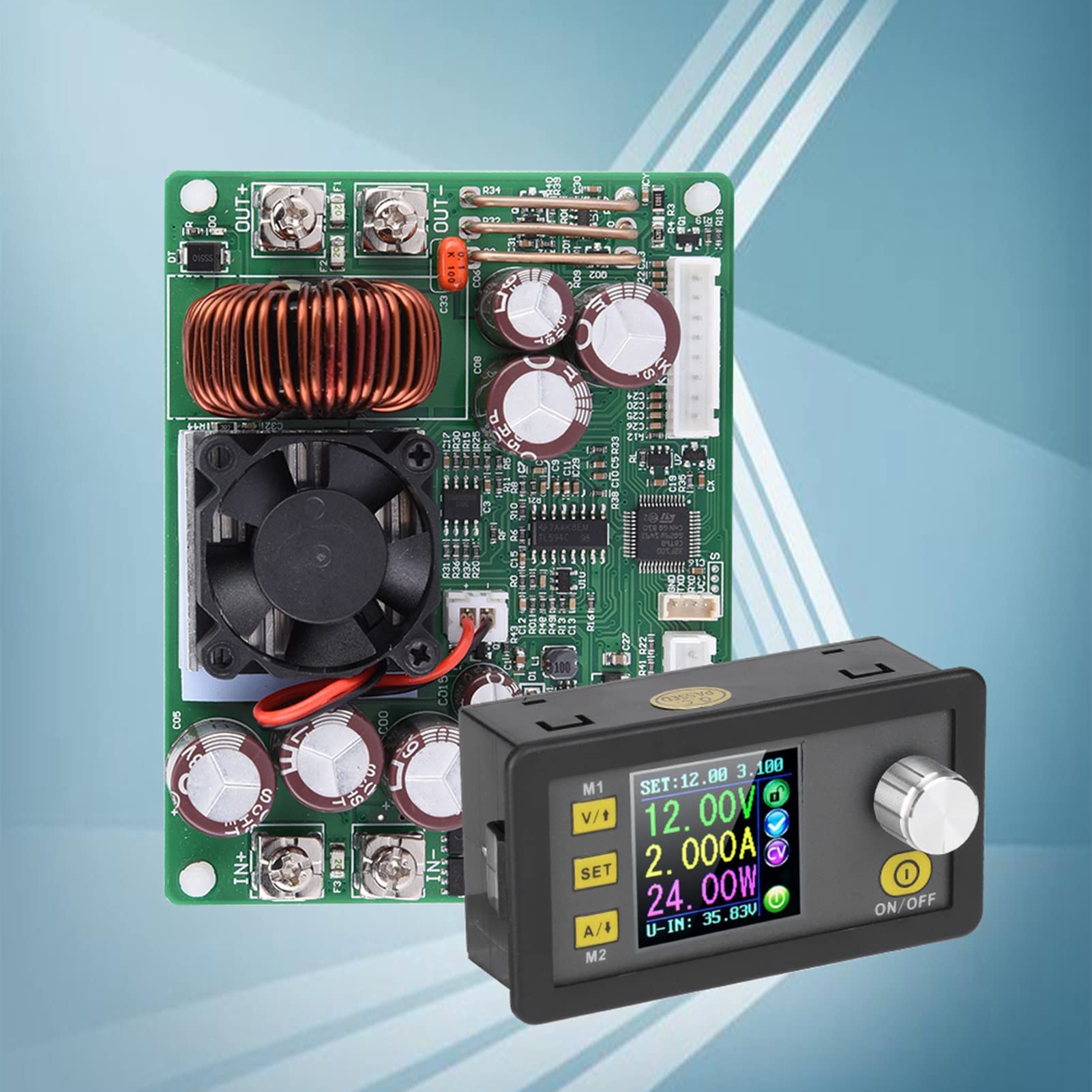 Programowalny Zasilacz, moduł Zasilacza Obniżającego Napięcie z Kolorowym Wyświetlaczem LCD 0-50 V 750 W do Testowania Elektroniki i Projektów (DPS5020-USB-BT)