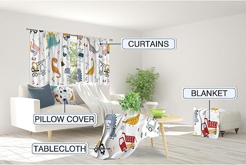 Miniatura 65 de MESHELLY Cortinas de safari para niños, 42 pulgadas de ancho x 63 pulgadas de alto, bolsillo para barra, lindos animales de dibujos animados