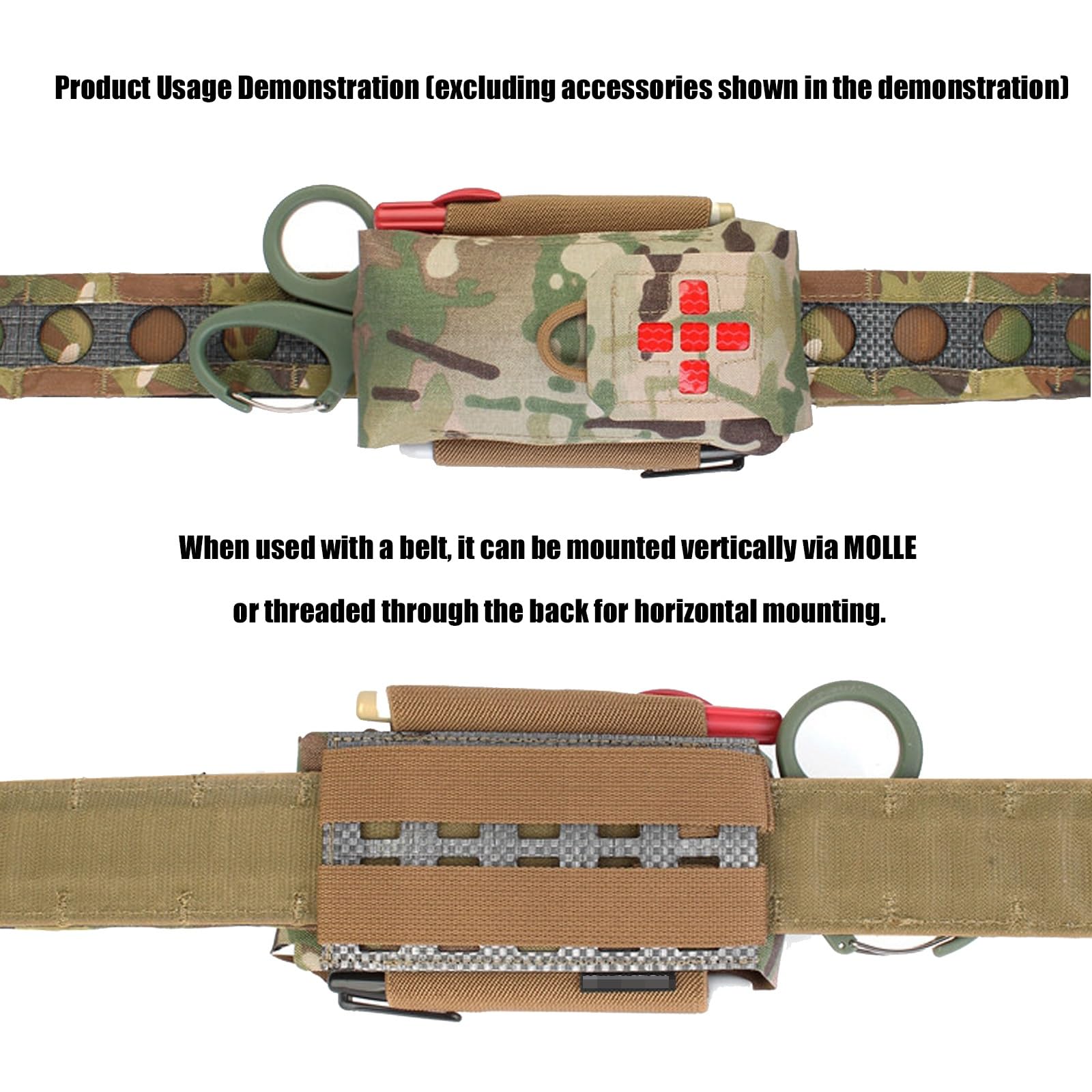 Bolsa Médica Tactics MOLLE, Mini Bolsa Médica IFAK, Kit Compacto de Primeros Auxilios de Acceso Rápido, para Senderismo y Acampada Al Aire Libre