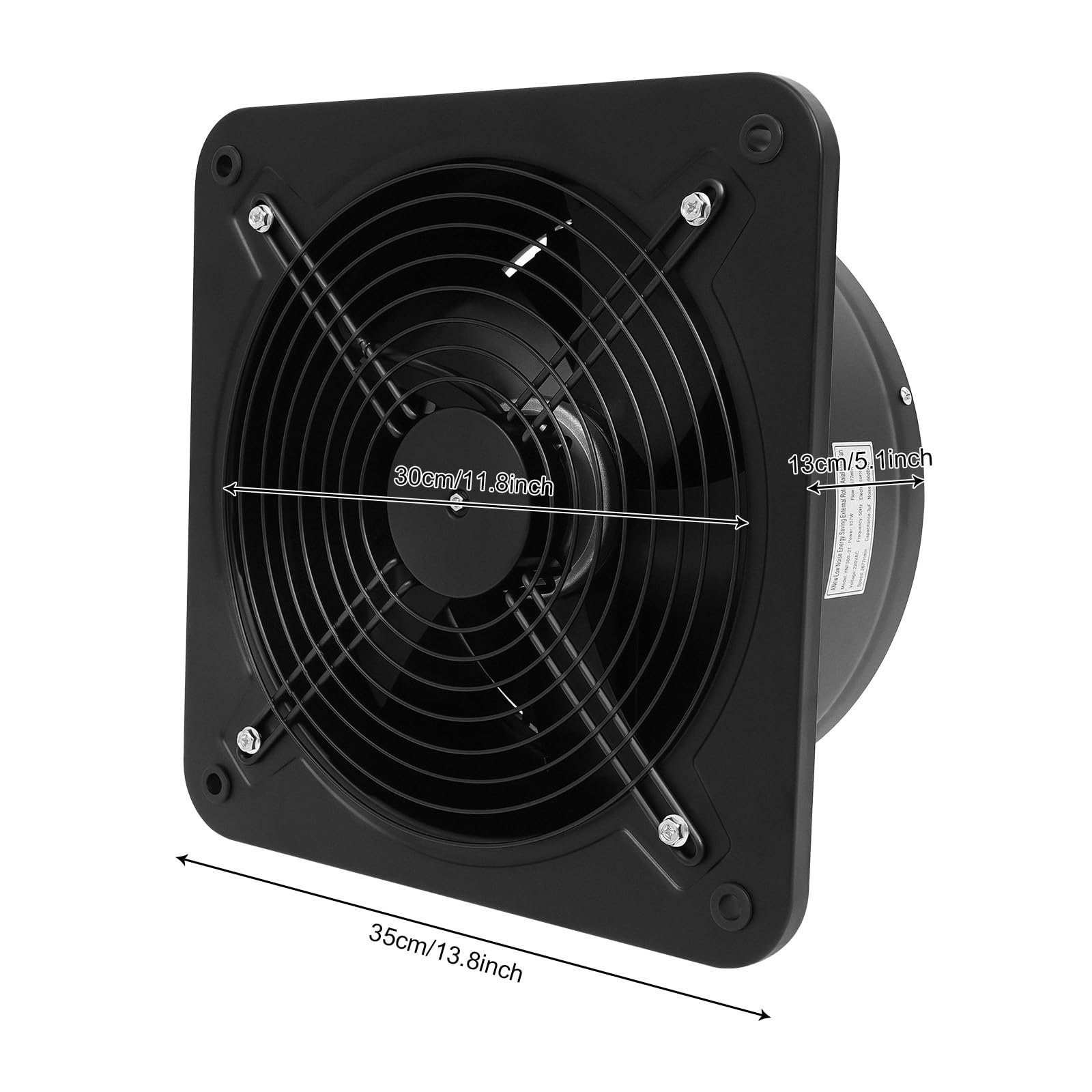 Ventilateur d'extraction de cuisine, 35 x 35 x 13 cm, 2677 m³/h, silencieux, dispositif de protection contre la surchauffe, pour hotte aspirante et cave, montage facile