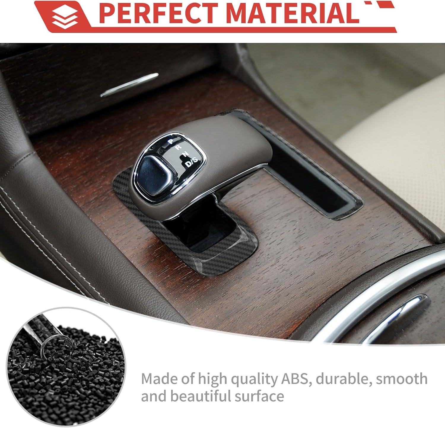 Center Consoles Gear Shift Frame Cover Trim Ring Compatible with Dodge Charger 2011+ & Chrysler 300/300C 2010-2014,Carbon Fiber