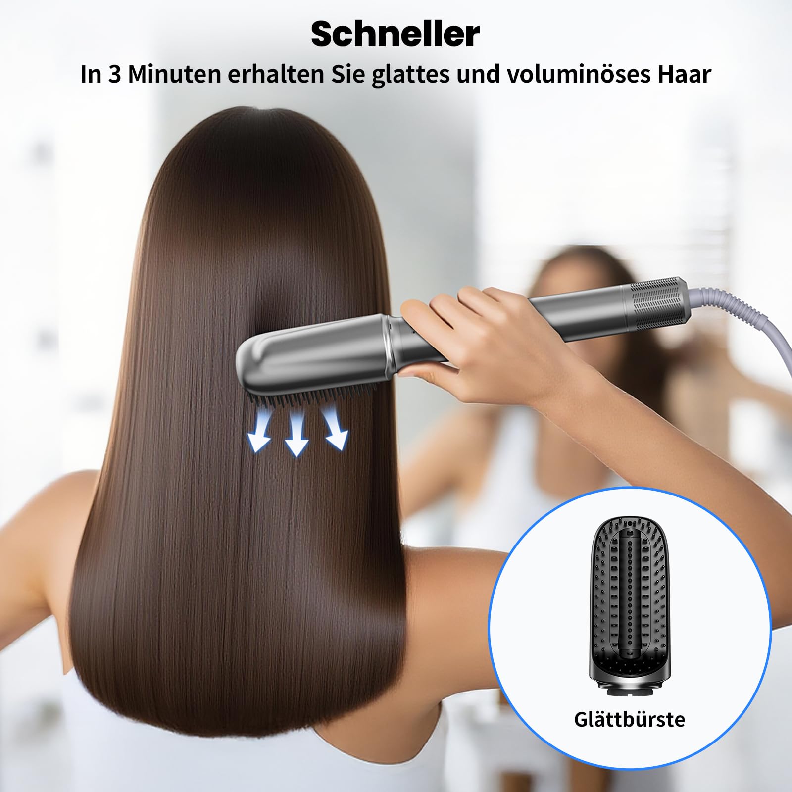 MANKIW 5 in 1 Airstyler Set,Heißluftstyler & Warmluftbürste mit 110.000 U/Min Hochgeschwindigkeitsmotor, Wirbelluft-Technologie, 500 Mio. Ionen, Automatischer Lockenstab, Glättbürste & Volumenstyler
