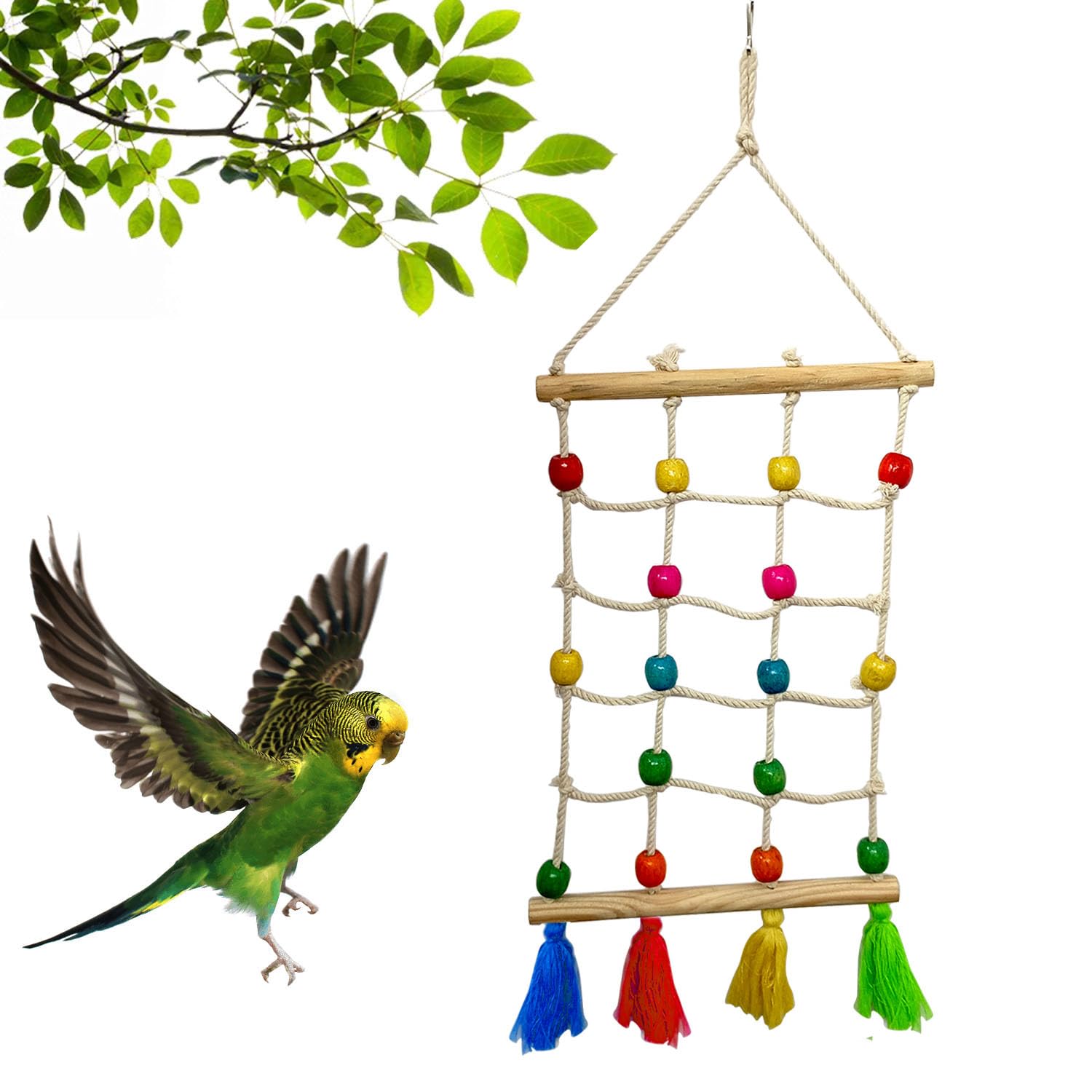 JAINSONS PET PRODUCTS Parrot Climbing Ladder Toys,Bird Rope Wooden Ladder Swing Ladder Hanging Cage Perch Stand Chew Toys for Bird Parrot Conure Finch Cockatoo Budgie Lovebird Parakeets Cockatiels (B0CGHH1Y3B) Amazon Price History, Amazon Price Tracker