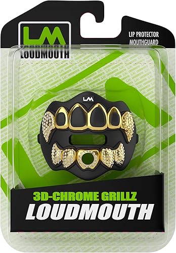 Miniatura 5 de Loudmouth - Protector bucal de fútbol, boquilla de fútbol 3D cromada, se adapta a adultos y jóvenes, accesorios de fútbol (Grillz 3D, cromo
