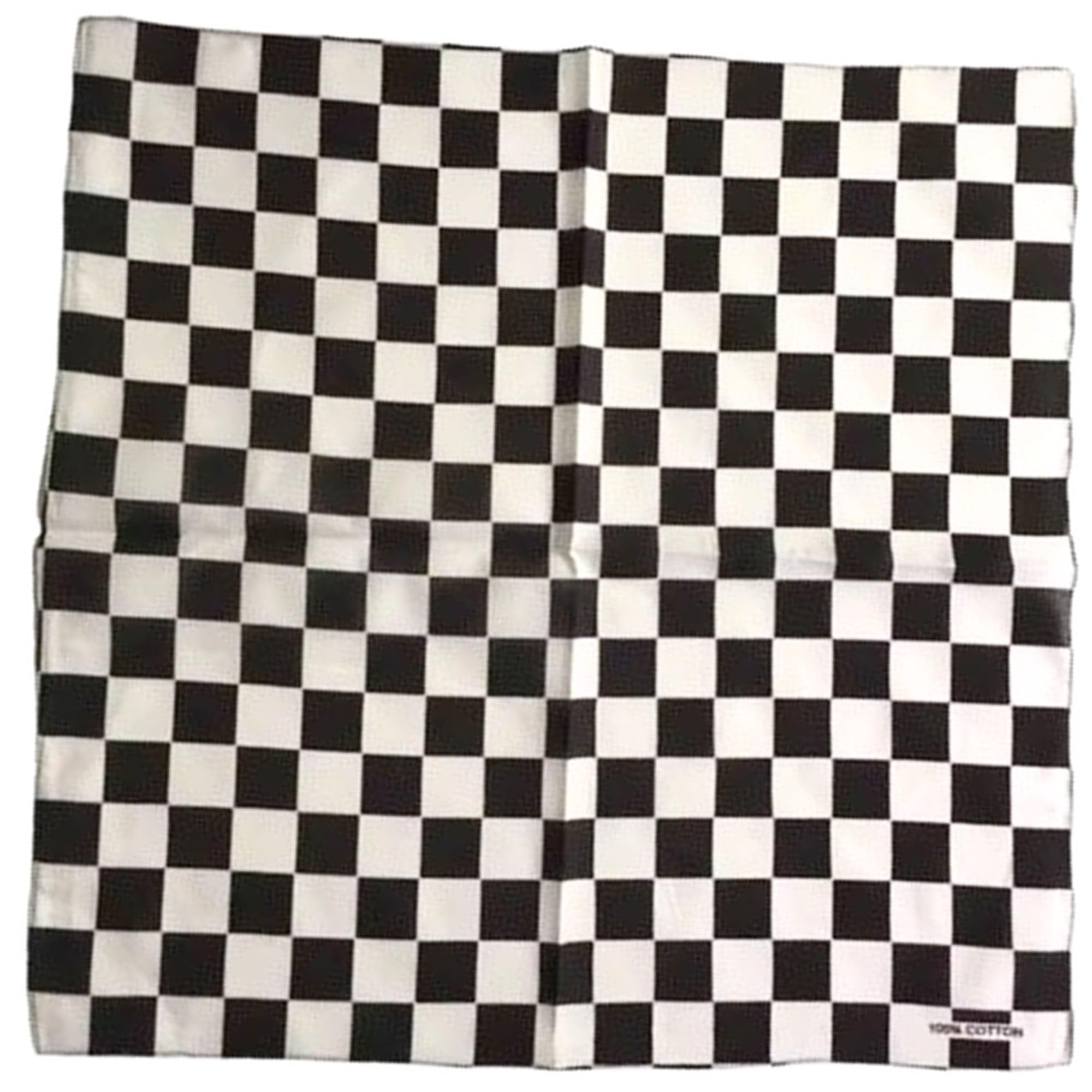 Amazon｜大判 バンダナ 55×55cm 綿100％ チェッカーフラッグ 市松模様