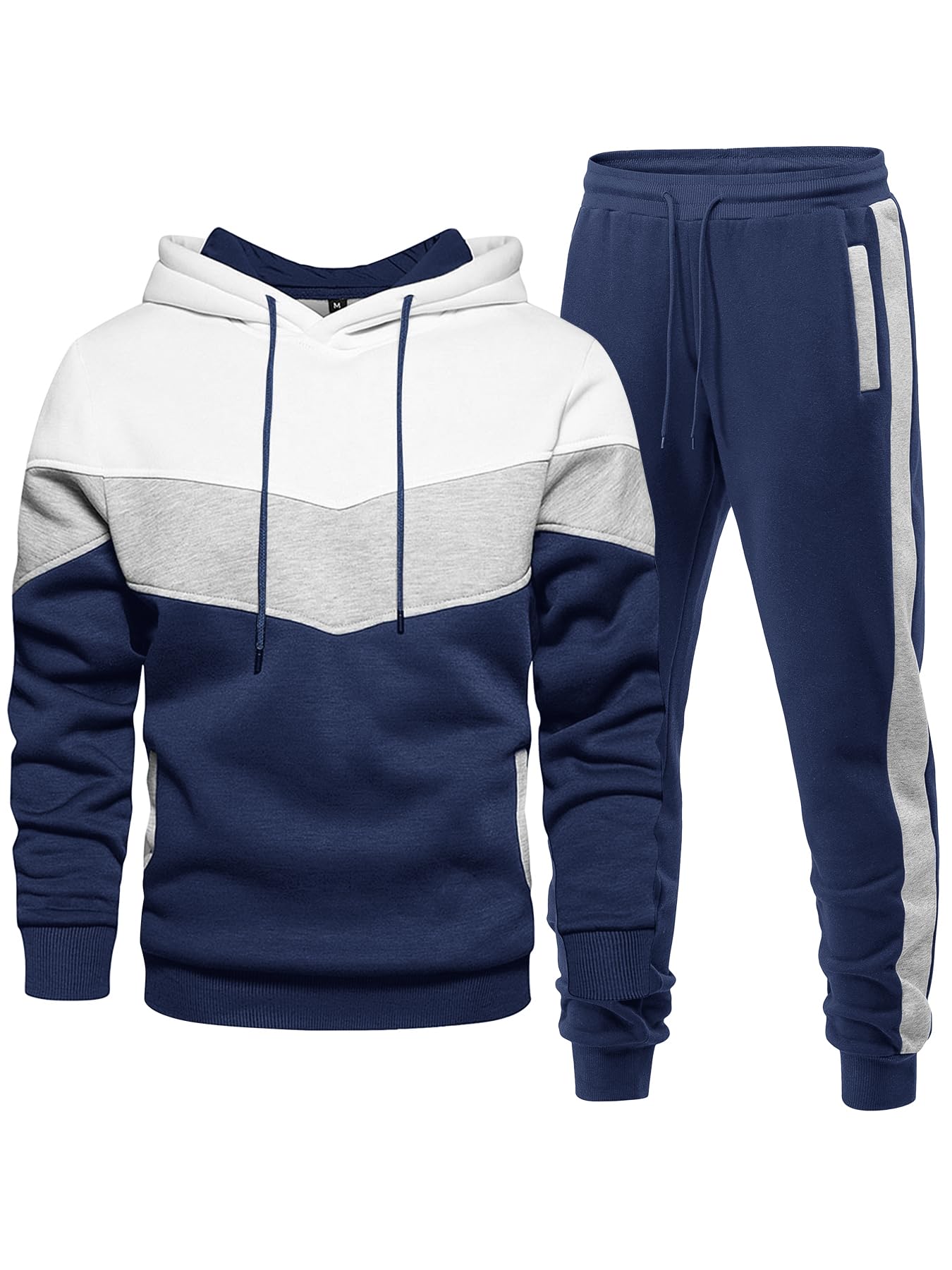Men's Hoodie Tracksuit 2 Pieces Set Athletic Casual Hooded Sweatshirt and Joggers Set Sweatsuit Outfits