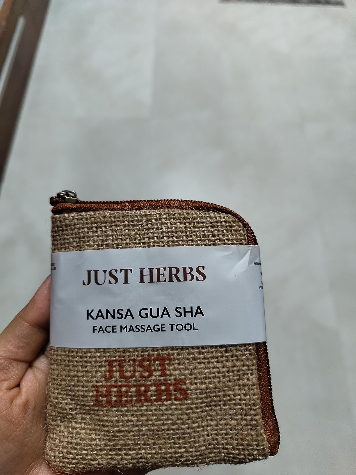 Just Herbs Kansa Gua Sha Face Massage Tool for Fine Lines, Glowing Skin