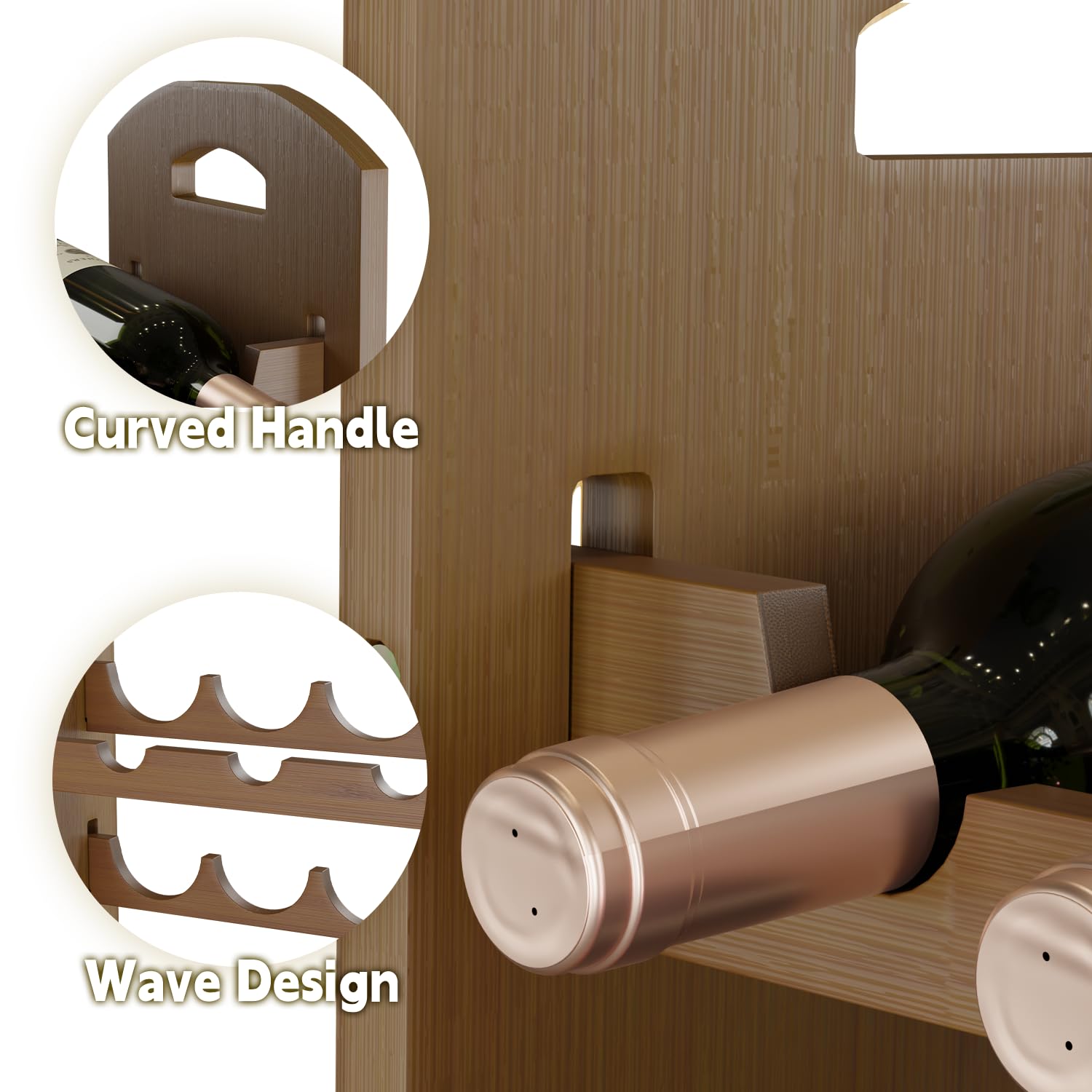 Ruichang Wine Rack 54 - Bamboo Wine Storage -5 Ruichang Wine Rack 54 - Bamboo Wine Storage -5