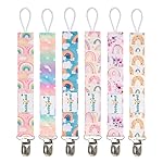 babygoal Rainbow Pacifier Clips, 6 Pack Pacifier Holder Fits for Most Pacifier Styles 6MP26-B
