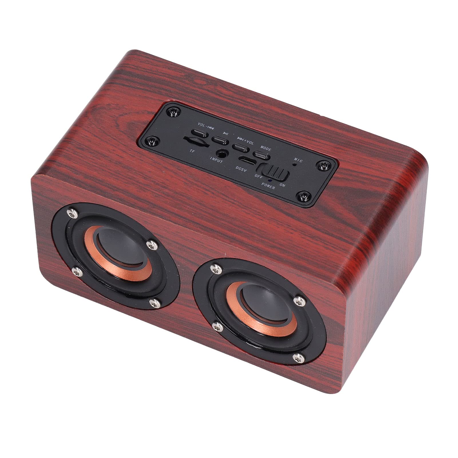 Altoparlante Altoparlanti portatili rossi Doppi altoparlanti Chiamata vocale Ricarica USB Altoparlante in legno Subwoofer