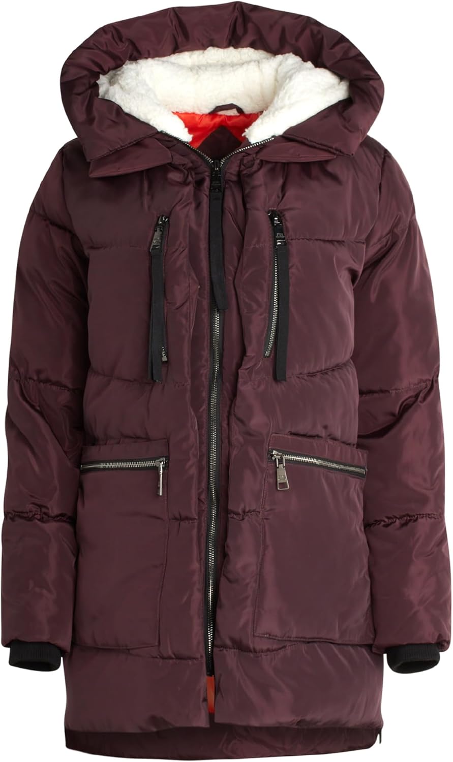 Steve Madden Womens Winter Coats - Midlength Parka Jackets for Women Insulated Quilted Puffer Jacket Womens Faux Sherpa Hood - Image 3