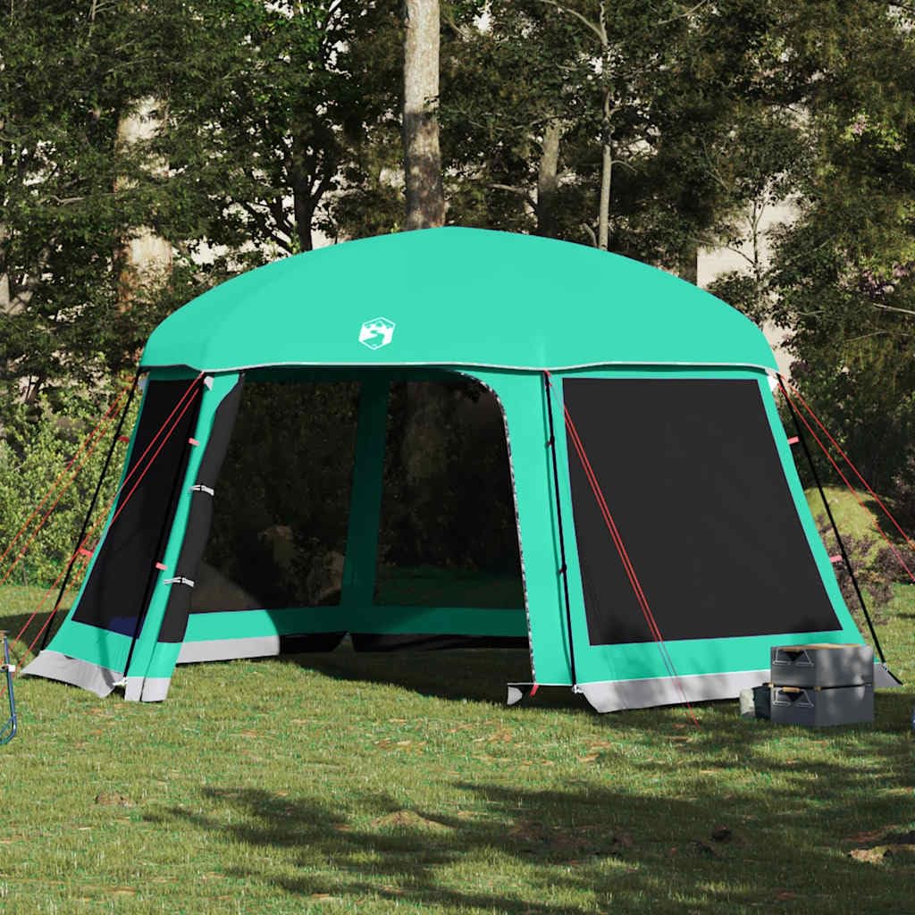 Zielony namiot basenowy ze zdejmowanym zadaszeniem, ściankami z siatki, wodoodporny poliester 185T, 512 x 458 cm, ochrona przed promieniowaniem UV, na kemping, piknik, plażę, ochrona przed owadami