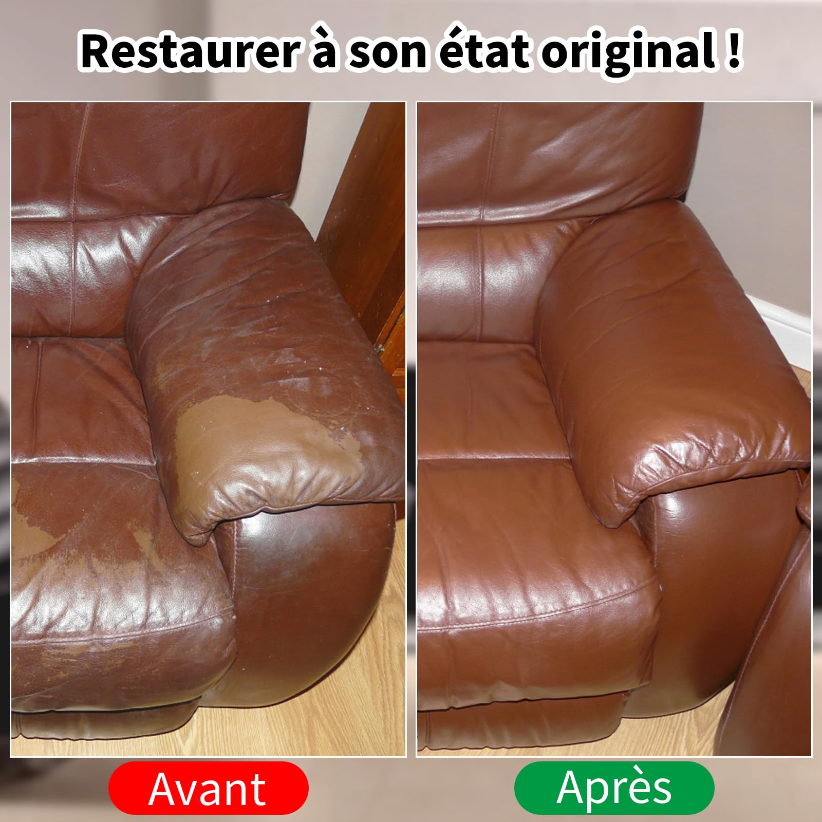 SHADAIWUYU Kit Reparation Cuir,240g Teinture Cuir Brun Clair,Peinture Cuir Liquide pour Réparer Les éraflures et la Décoloration sur Canapés, Meubles en Vinyle, Sièges d'auto, Chaussures et Selles