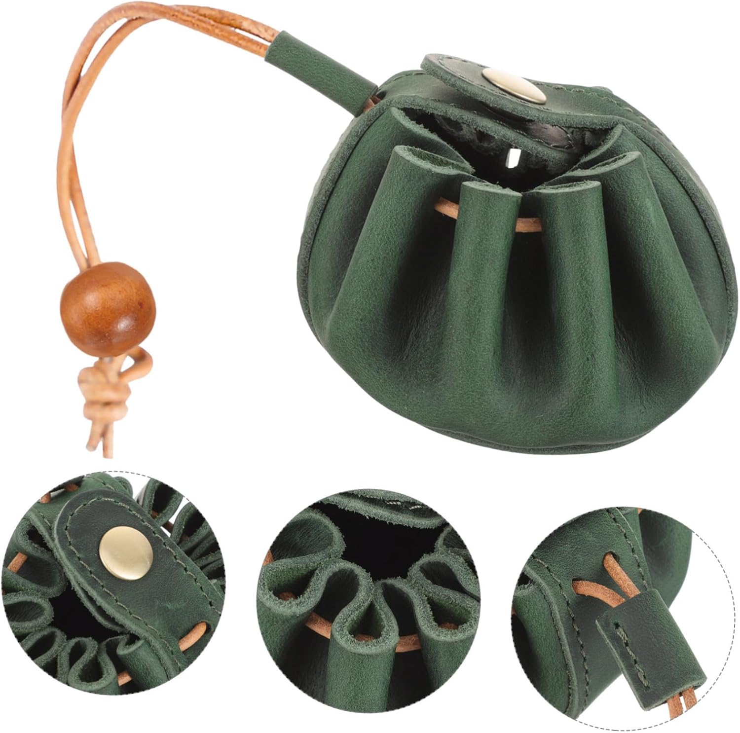 BESTonZON 4pcs Portable Drawstring Dice Bag Practical Dice Organizer for Games Jewelry Storage Lightweight Pouch Dark Green for Travel and Small Item Storage