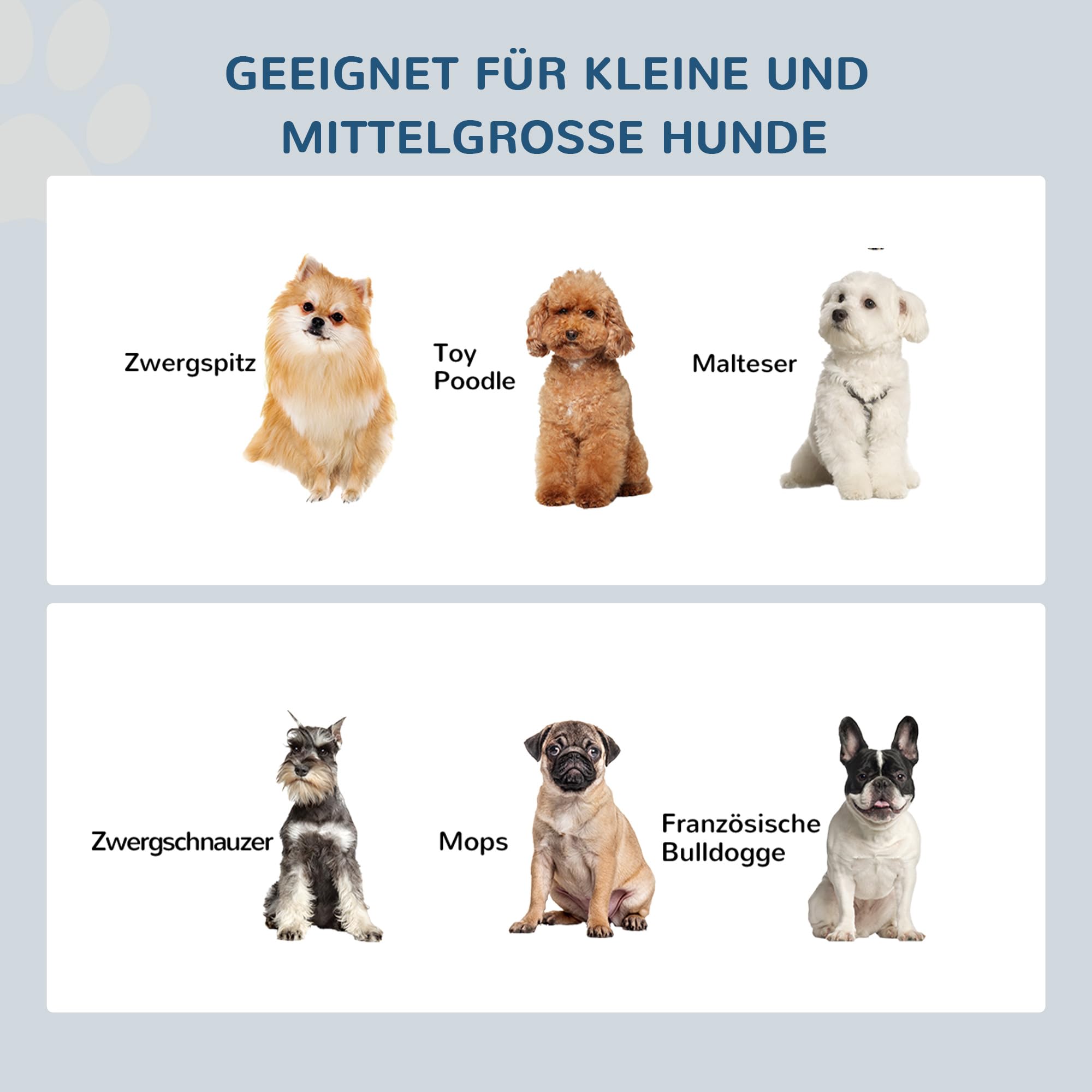 PawHut Erhöhter Hundenapf Futternapf mit 2 Näpfe Wassernapf 2 x 900ml Edelstahlnäpfen Fressnapf Futterstation Hundenäpfe für kleine Hunde Katzen Weiß