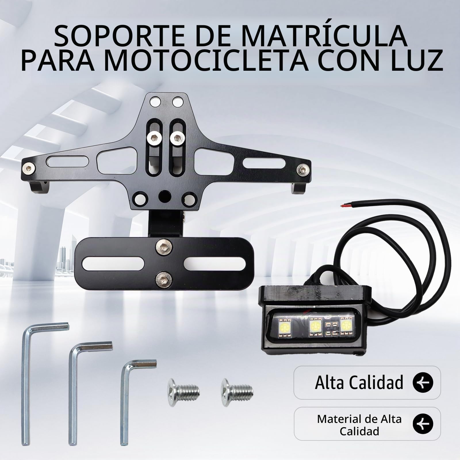 Soporte de matrícula de Motocicleta Con luz para MT 07 09 S1000RR R1200GS Z900 SV650 ZX6R ZX10R CBR 125R 150R 250R 300R Soporte de eliminación de Guardabarros
