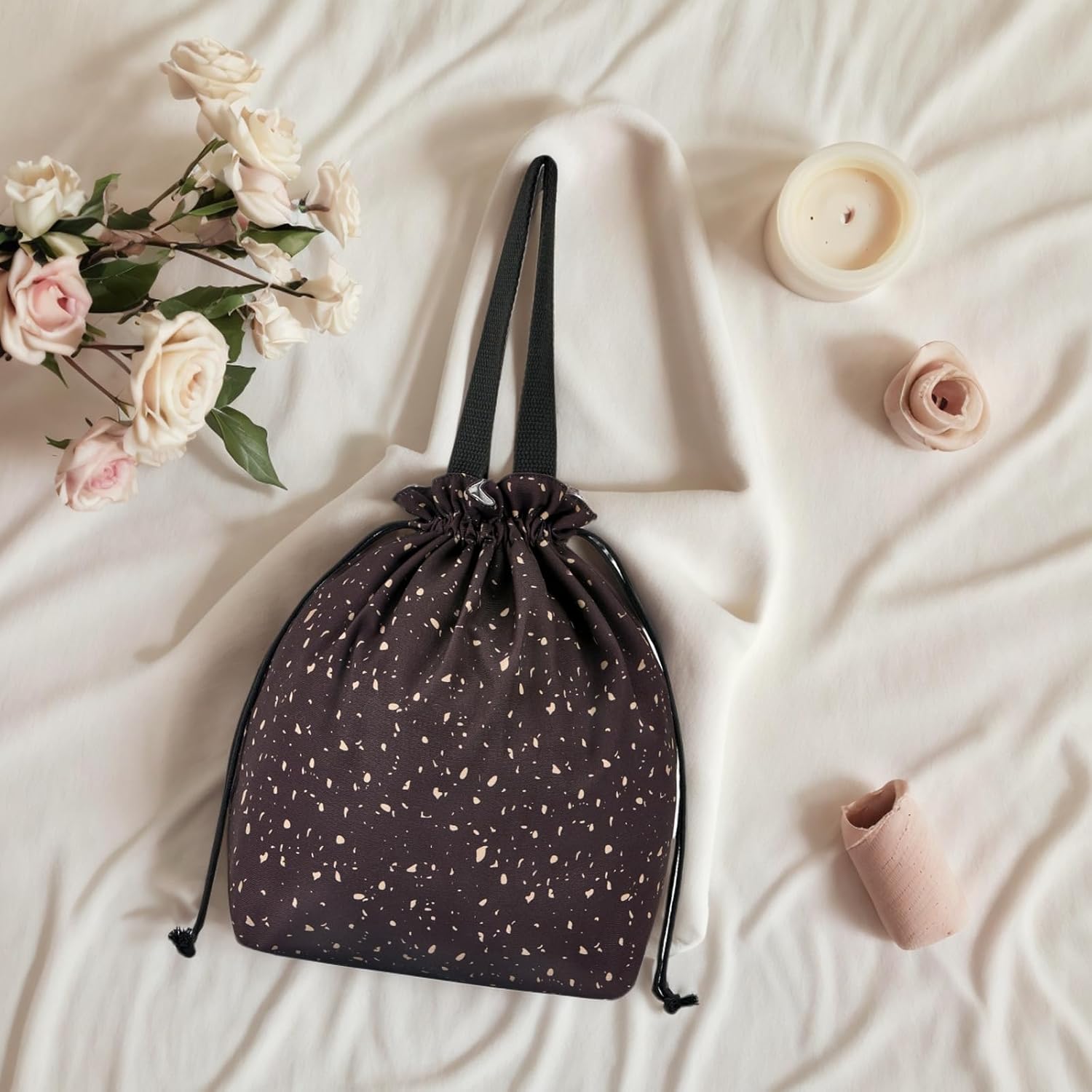 Double-Handle Lunch Bag, Insulated Waterproof Reusable Tote for Women/Students, Fits 2 Bento Boxes + Water Bottle - Ideal for School/Office/Picnic(Starry Night Black) - Image 5