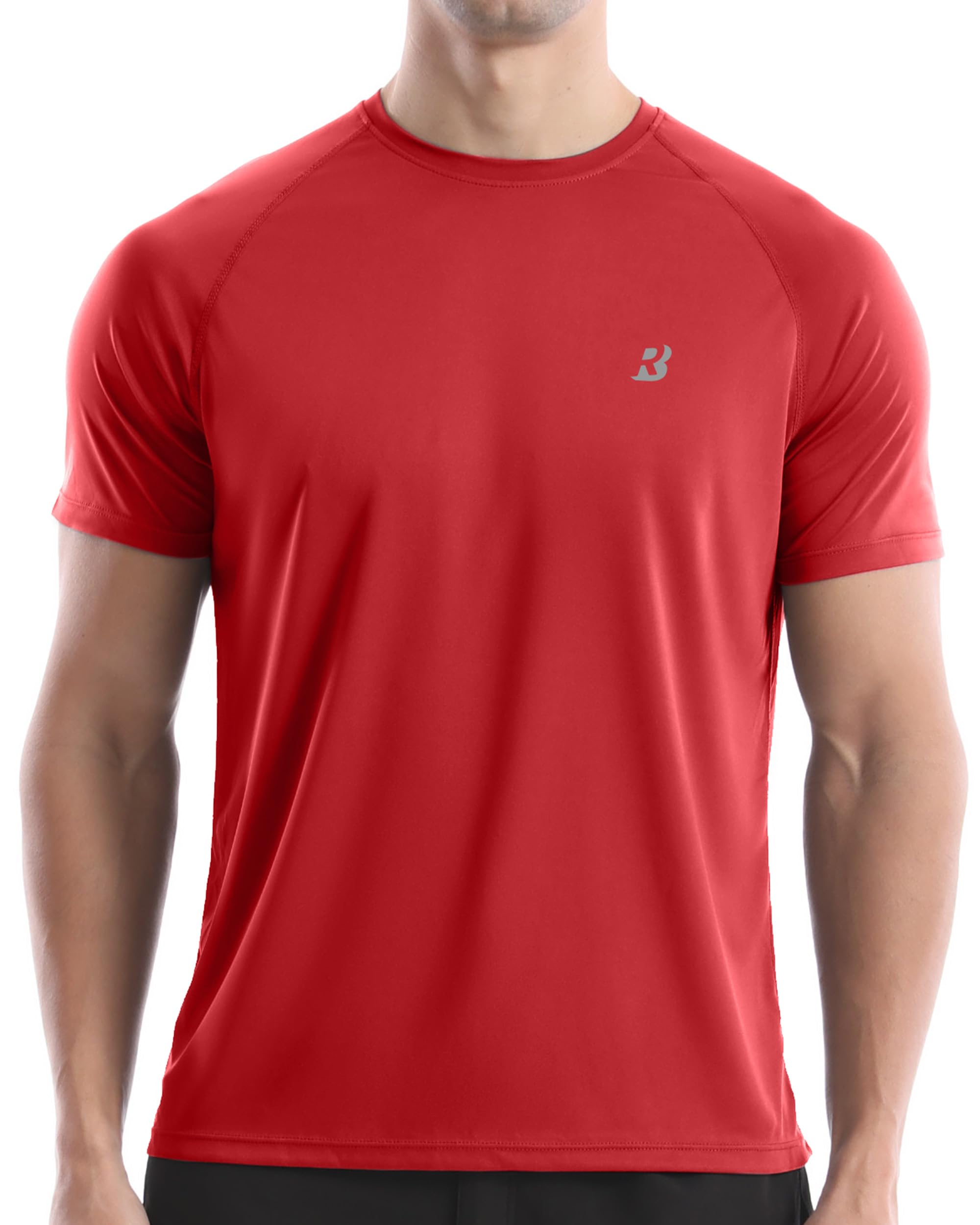 Roadbox Men's Rash Guard Short Sleeve, UPF 50+ UV Sun Protection Swim Shirts, Quick Dry Lightweight Water Surf Beach T-Shirt