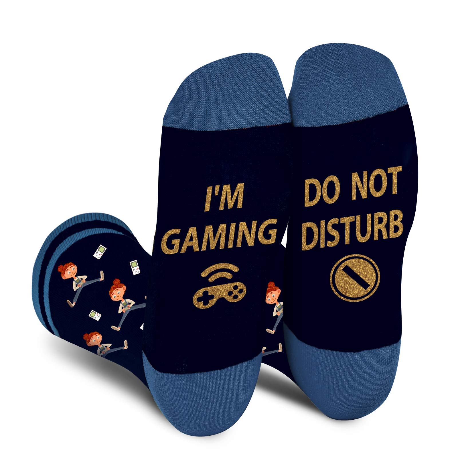 Funny Gamer Gaming Socks for Men Women Boys - Do Not Disturb Gaming Socks Fathers Day Novelty Gifts for Dad Husband Fun Socks -Game Lovers Valentines Crazy Gifts Stocking Fillers
