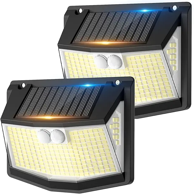 LED Solar Security Lights Outdoor: 248 LED Motion Sensor Wall Pack for Garden & Yard