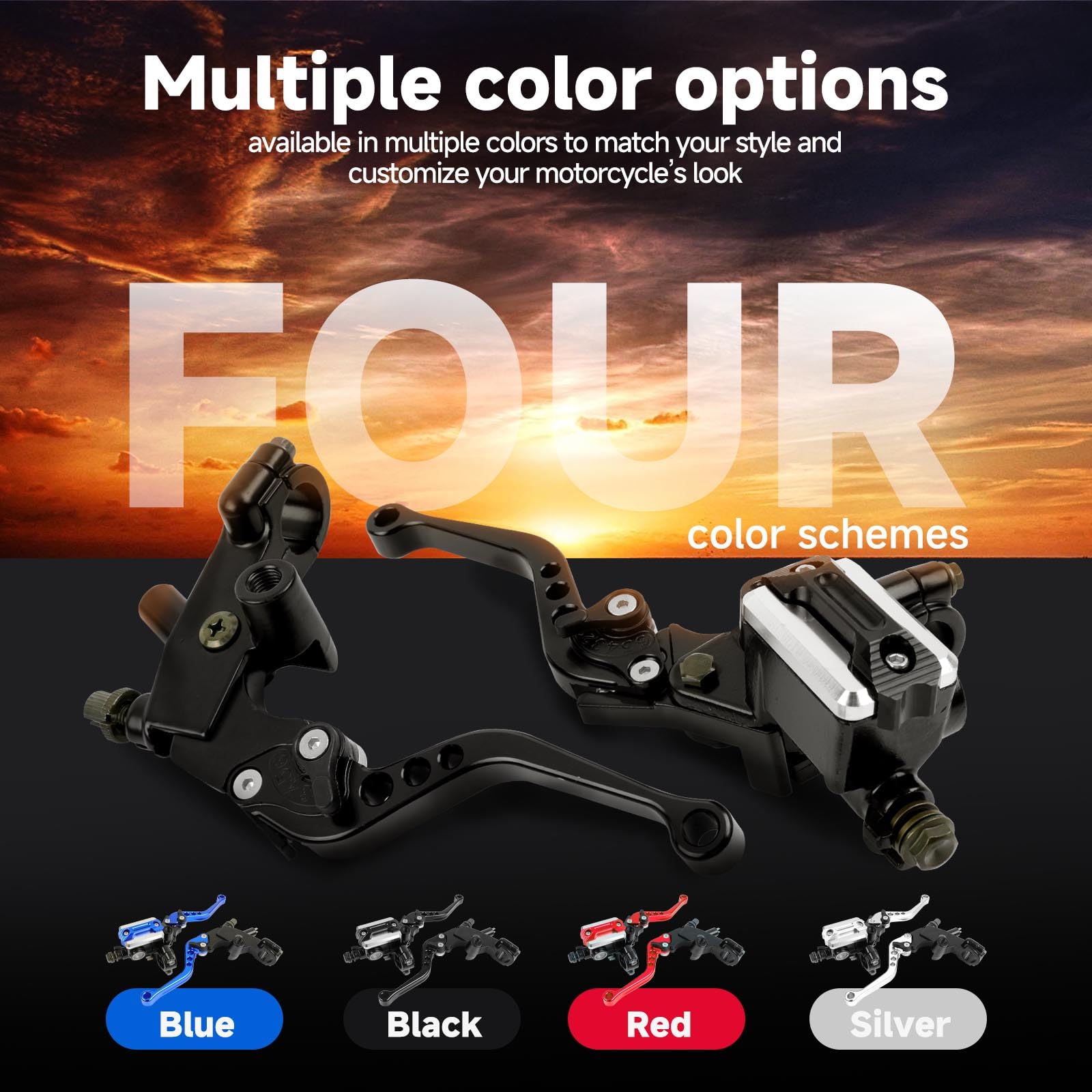 DREAMIZER Leve Freno Frizione Moto Universale per Manubrio Da 7/8" 22mm per Motociclette, CNC Leva Freno Moto Compatibile Con Honda Kawasaki Suzuki Yamaha