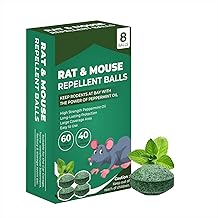Mr.Pest Out Mouse Repellent,Peppermint Oil Mouse and Squirrel Deterrent for Indoor Garage, Rat Poisoning for Inside Home, Natural Repellent to Keep Rodents Out of Car, Rat Controller Pill (8 Piece)