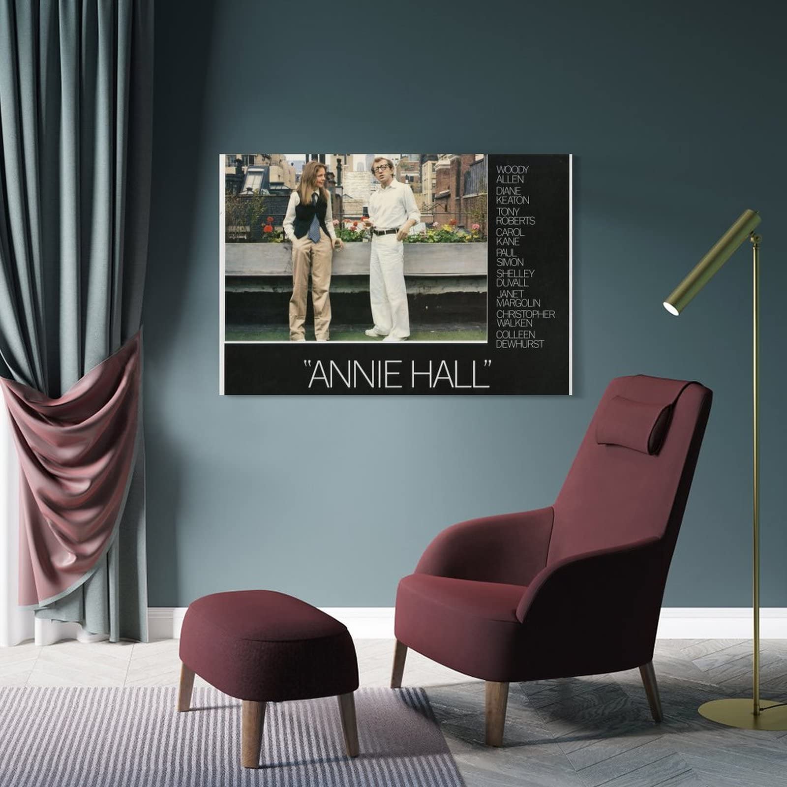 Annie Hall - Poster romantico di film su tela, decorazione da parete, per soggiorno, camera da letto, 60 x 90 cm