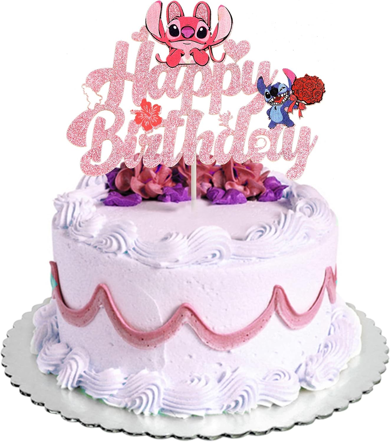 Decorazione Torta 55 Compleanno Donna | Cake Topper Blu Navy | Happy Birthday | Cuori E Palloncini - Foto 8