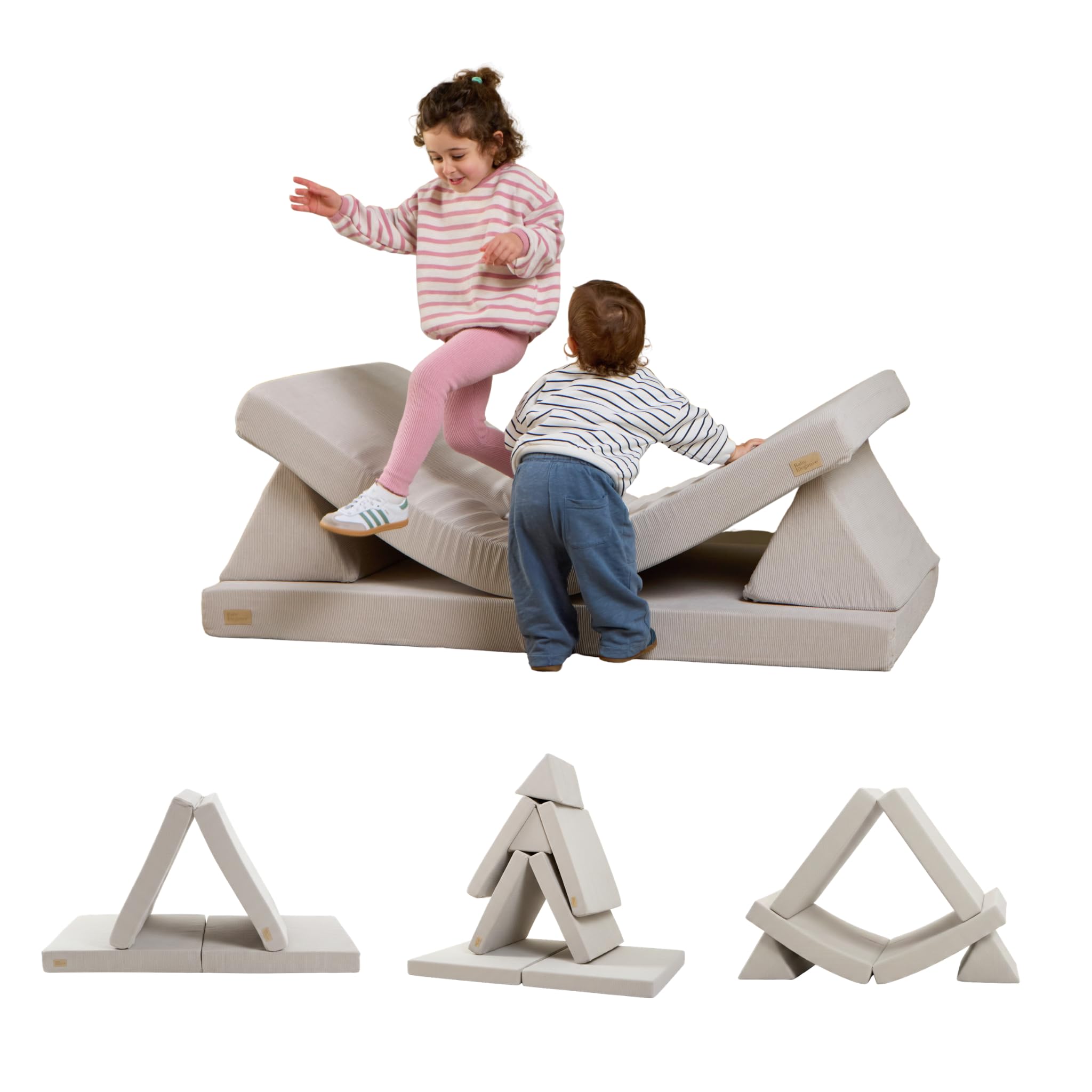 Baby Elegance Lil Elle Kids Sofa Bed, Modular 4-Piece Play Couch (Beige)