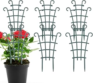 2 Pcs Trellis for Potted Plants Indoor - Stackable Garden Trellis for Potted Plants,6 Pieces Houseplant Accessories for Sugar Peas, Pepper, Beans Qaheart