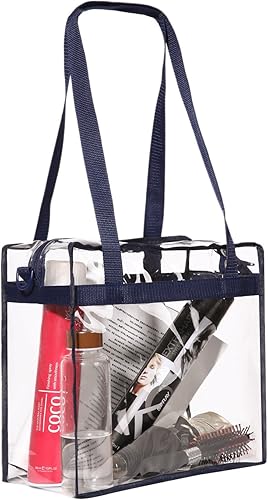 Vista 47 de BAGAIL Bolsas transparentes aprobadas para estadios con cierre de cremallera, bandolera bandolera con correa ajustable Negro