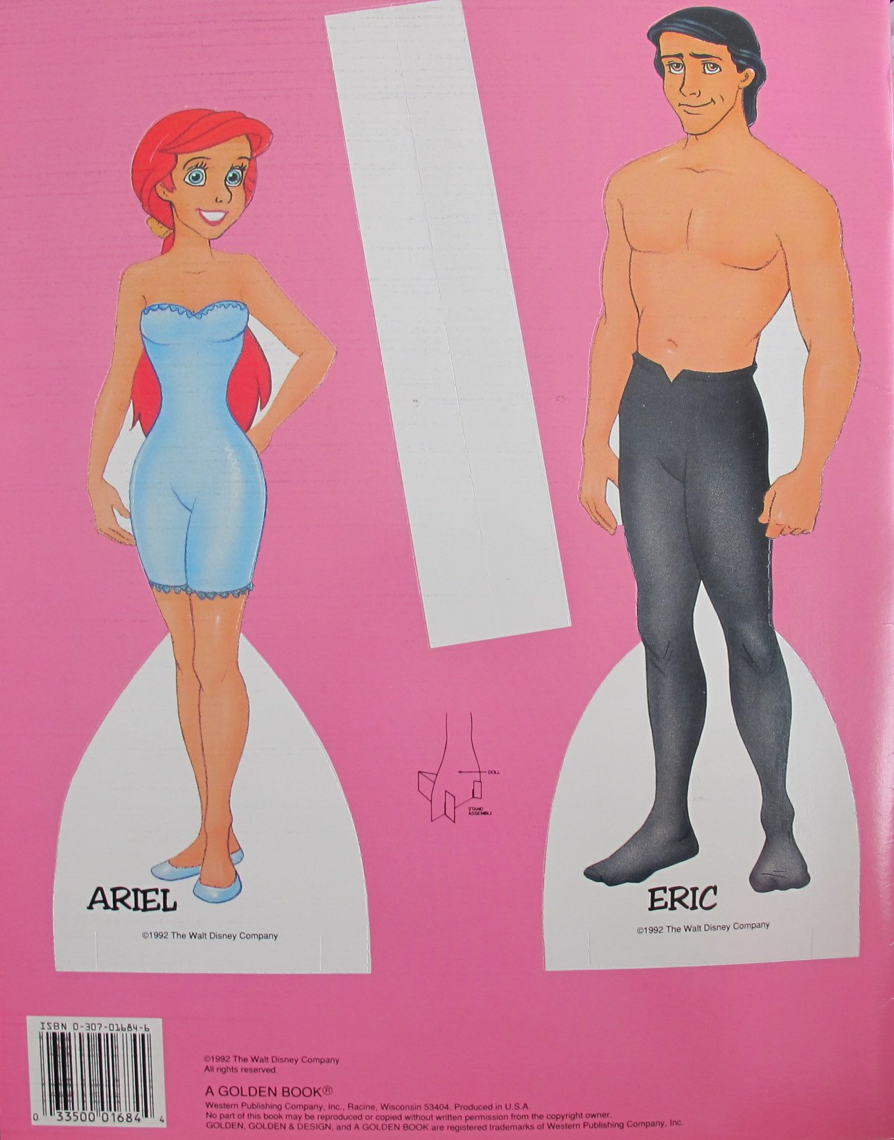 Deluxe Disney LITTLE MERMAID PAPER DOLL Book UNCUT w ARIEL & ERIC Dolls (1992)