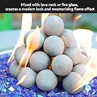 Vista 4 de Skyflame Bolas de chimenea de 2" para chimenea de gas, juego de 25 bolas redondas de cerámica para fogatas/chimeneas de interior/exterior, accesorio