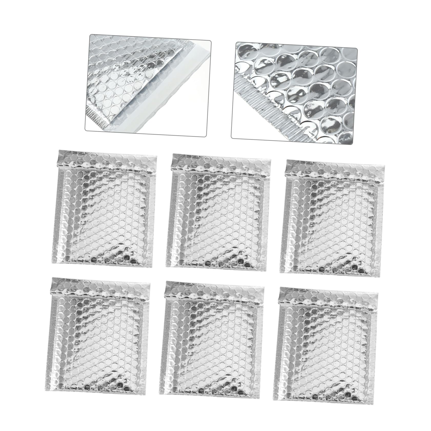 POPETPOP 100 Pcs Enveloppes à Bulles Rembourrées Argenté Légères en Makrofol Auto-adhésives pour Expédition en Boutique ou Bureau