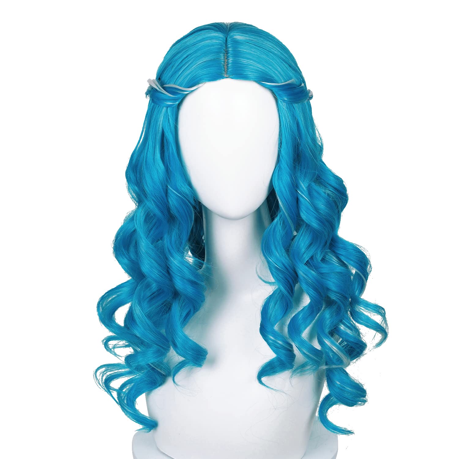 Addison Wig Long Blue Wig for Women Wavy Curly Briaded Wig