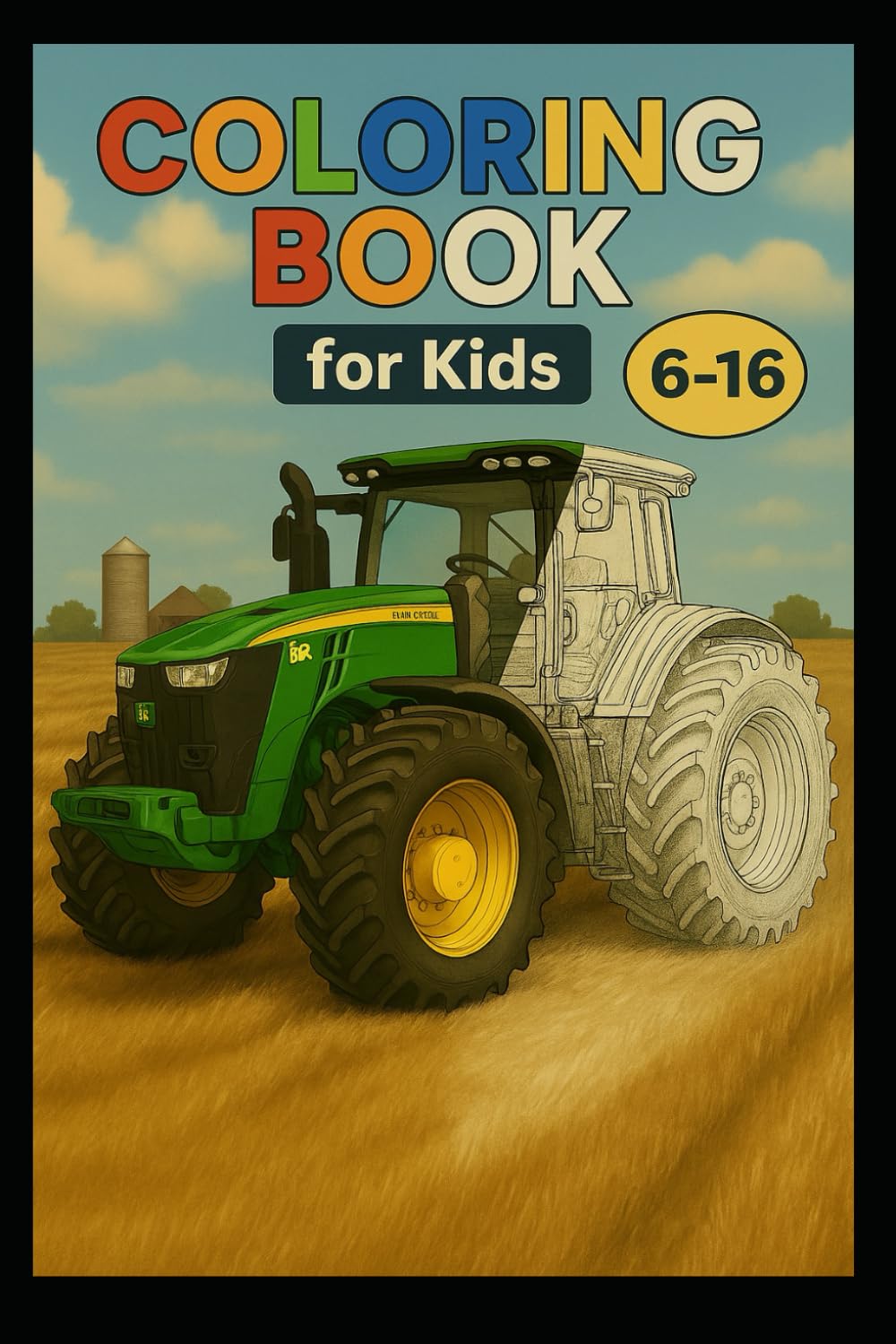 Tractor Coloring Book for Kids Ages 6-16: Fun Farm Machines and Big Vehicles to Color – Perfect Gift for Boys Who Love Tractors: Over 75 Pages of ... Designed for Kids Who Love Big Farm Machines
