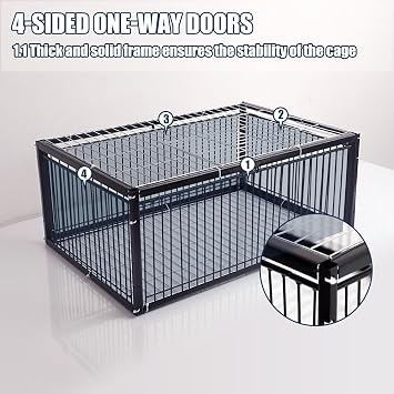 Bird Trap Pigeon Trap With One-way Entrance Animal Trap Easy To Assemble Cage Pigeon Cage 2CM Encryption Anti-escape Design Automatic Collection Bird Trap Suitable For Farms, Woods And Rooftops