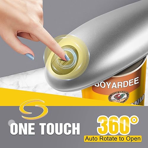 Miniatura 3 de Abrelatas eléctrico de un toque, aparatos de cocina, abrelatas automático con borde liso, dispositivo de cocina abrelatas eléctrico para personas