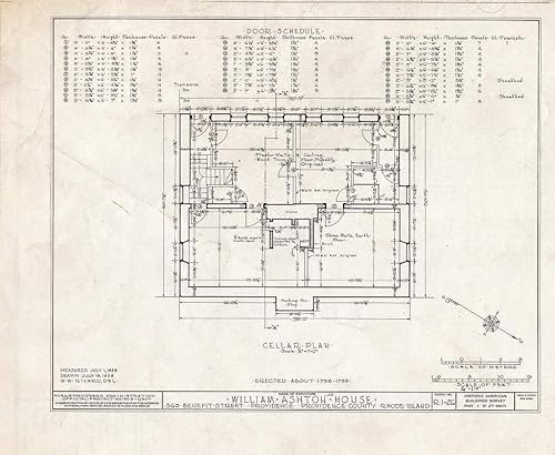 Historic Pictoric Blueprint HABS RI,4-PROV,30- (Sheet 1 of 27) - William Ashton, Jr. House, 368 Benefit Street, Providence, Providence County, RI