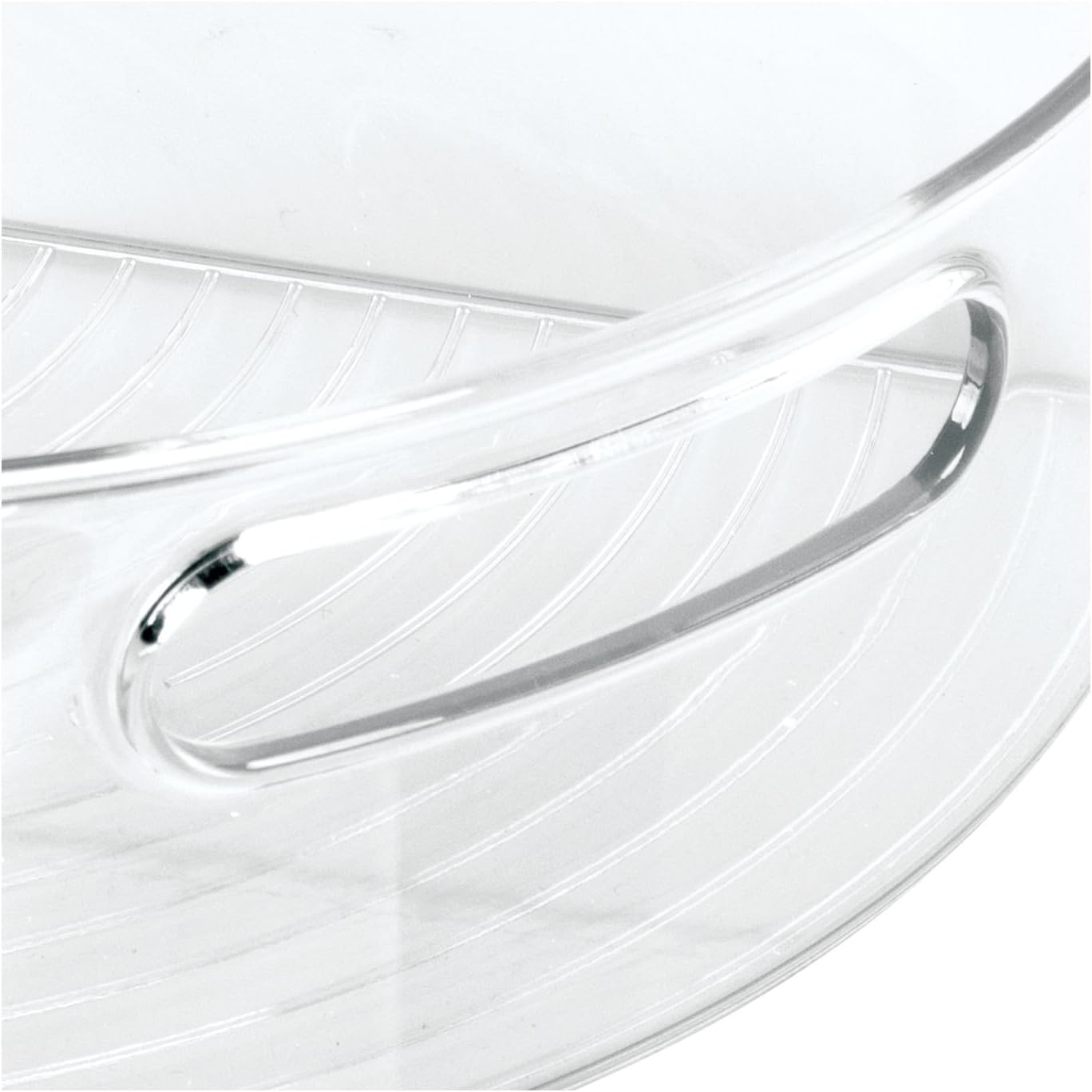 iDesign Kitchen Binz Lazy Susan Plastic Storage Container with Handle for Organizing Pantry Cabinets - ¼ Small Wedge, Pack of 2, Clear