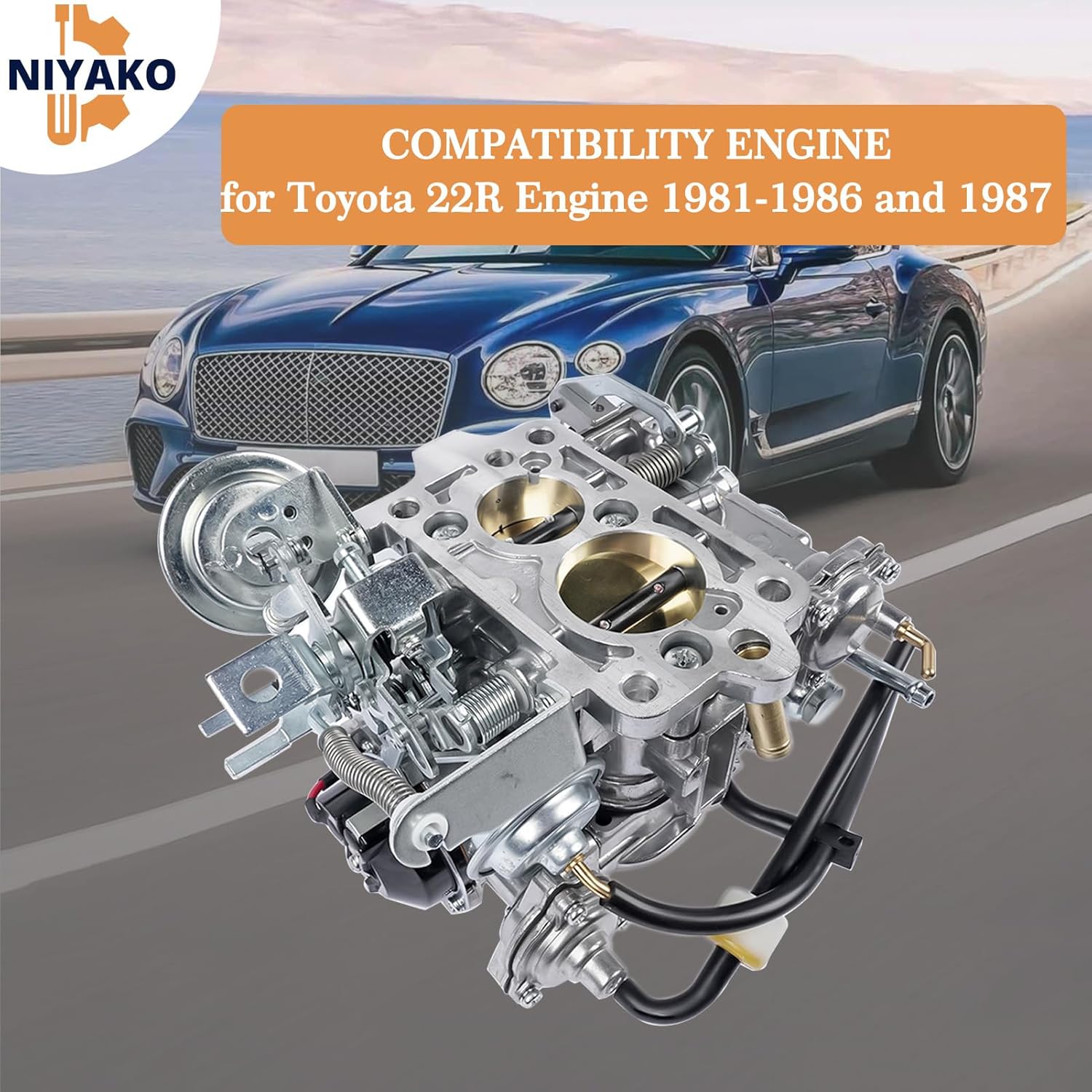 2 - Barrel Carburetor for T'oyota Pickup 22R Engine (1981-1986, First Six Months of 1987) with Round Plug Connector and Automatic Choke TOY-505 TOY-507 (35290/2.4L 2366cc/ C4036)
