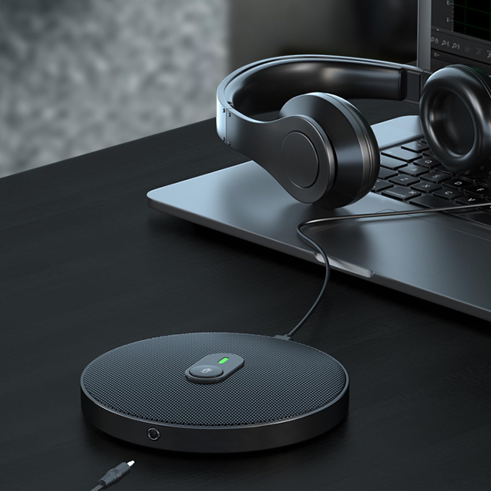 Microfono per riunioni con Pickup omnidirezionale a 360 Gradi e Altoparlante per configurazioni semplici Microfono da Tavolo Microfono con Pickup per Computer