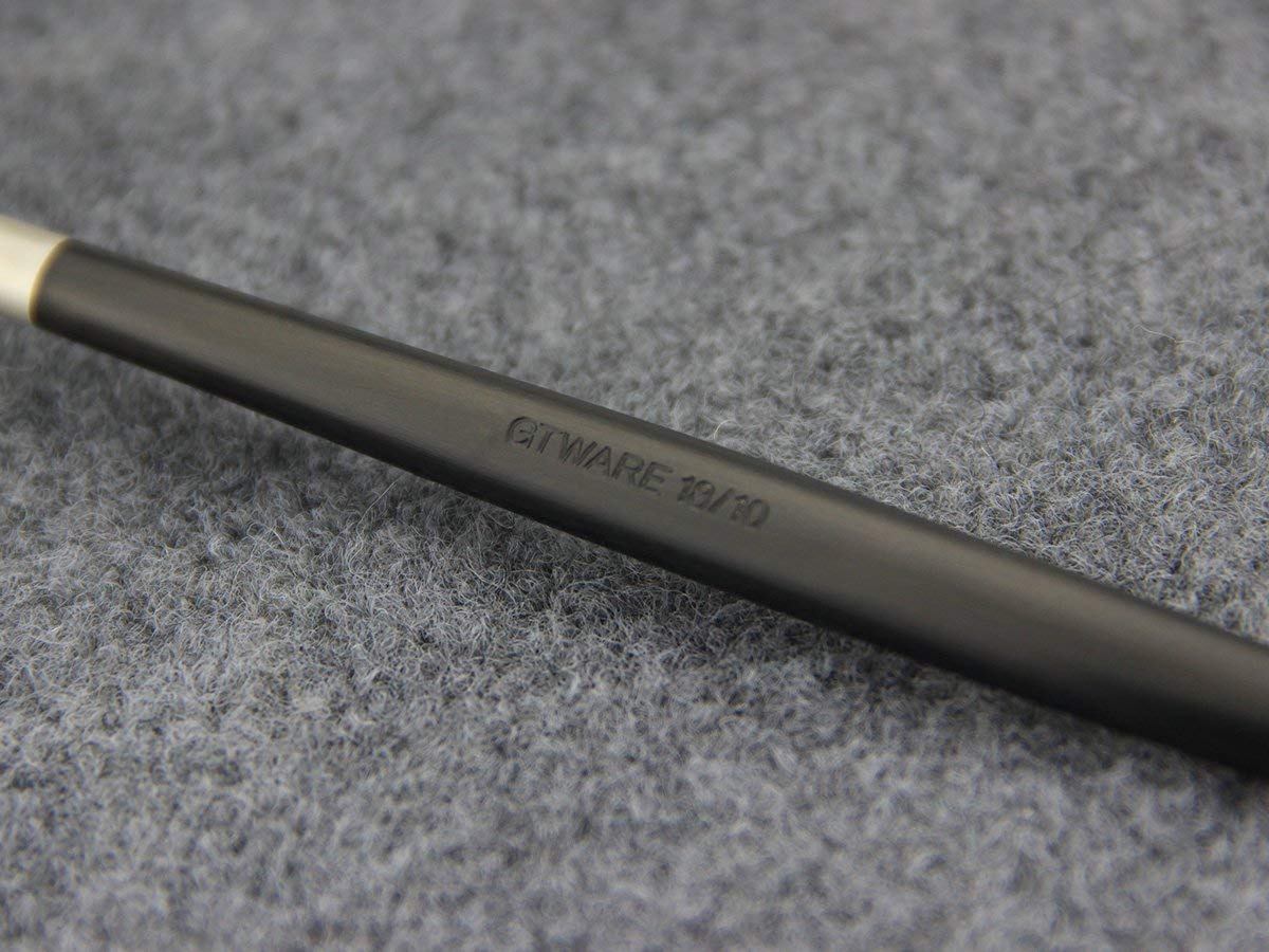 20 Stück Besteck Edelstahl Geschirr Set Geschirr Set Besteck Set inklusive Messer Gabeln Löffel Service für vier Personen schwarz und Silber 18/10 (4 Sätze)