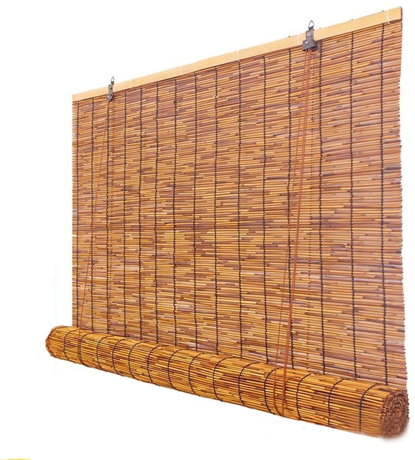 Bambusrollos Für Aussenbereich,Natür Schilfrollos,Fenster Rollo Holz,mit Seitenzug Sichtschutz Raffrollo Bambus Rollo,für Innen Fenster Und Türen Strohvorhänge,Anpassbar,100x240cm/39x95in