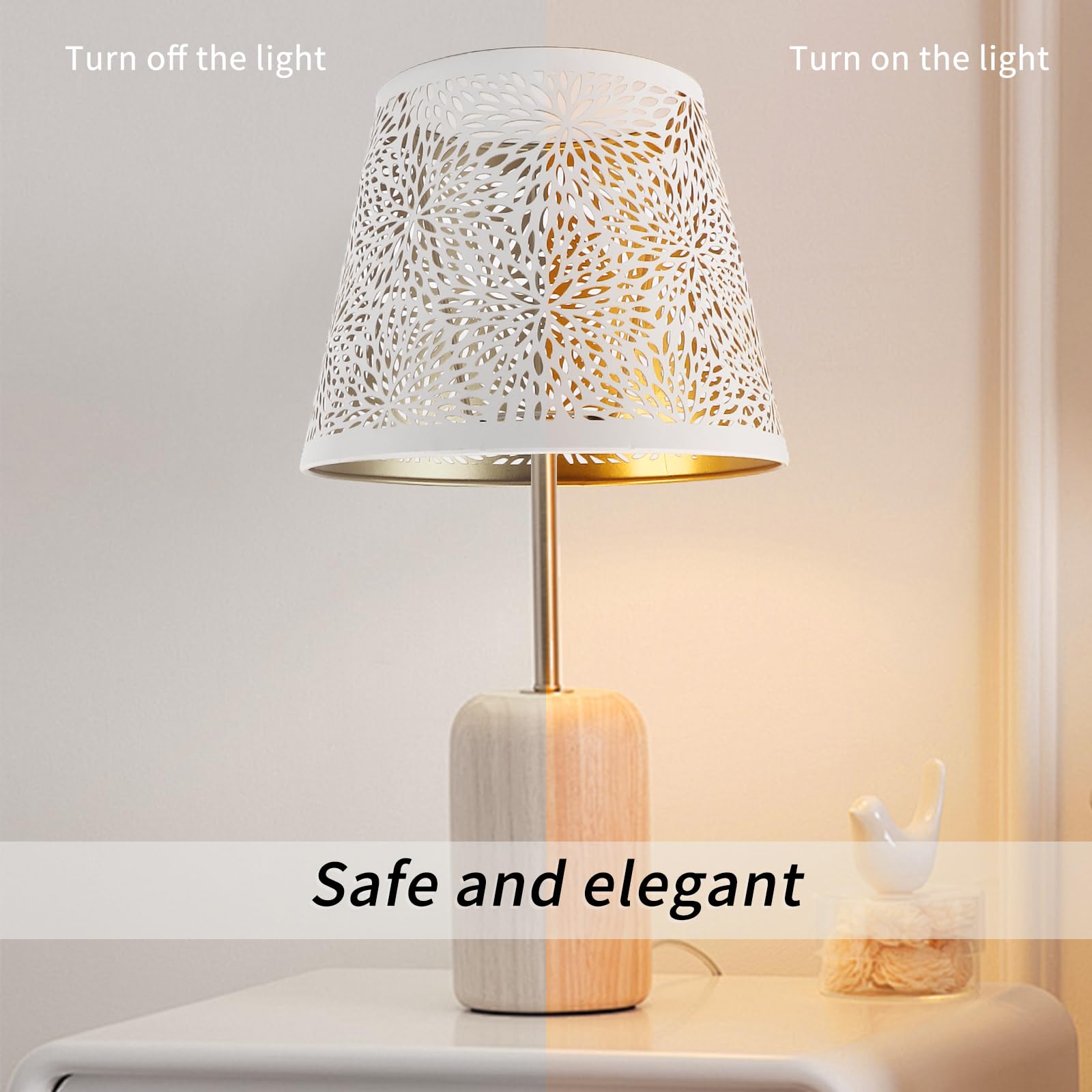 Lampenschirme für Tischlampe, Klein Lampenschirm Stehlamp Eisen Kunst Hohles Design Schatten Kronleuchter E26 E27 Weiß Schutzhülle für Pendelleuchte Wandleuchte Dekoration
