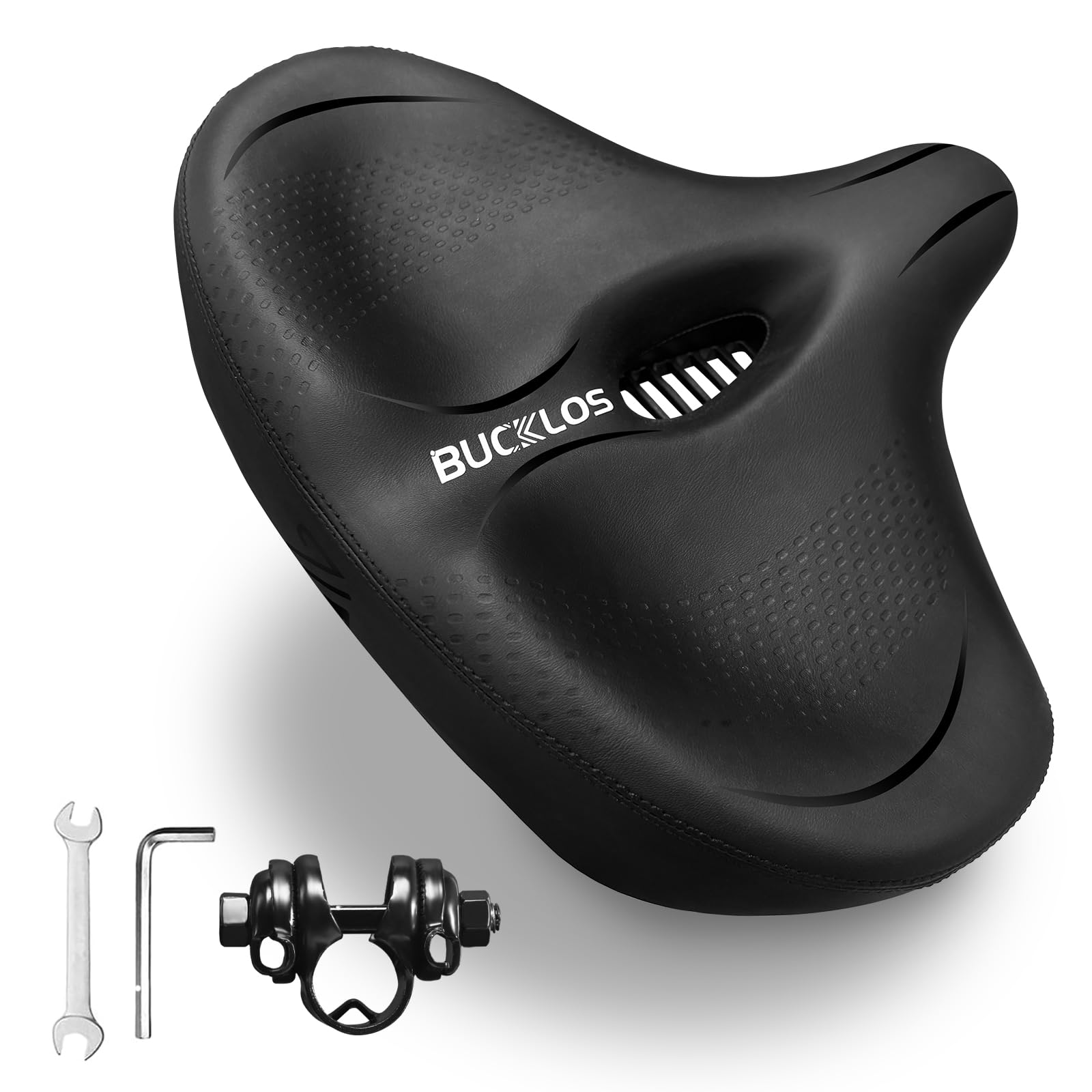 AEYINO Bicycle Saddle Extra Wide Comfort Bike Seat Cushion for Men Women - Bicycle Big Soft Foam Padded Seats for Soft, Comfortable, Breathable, Shock-Absorbing