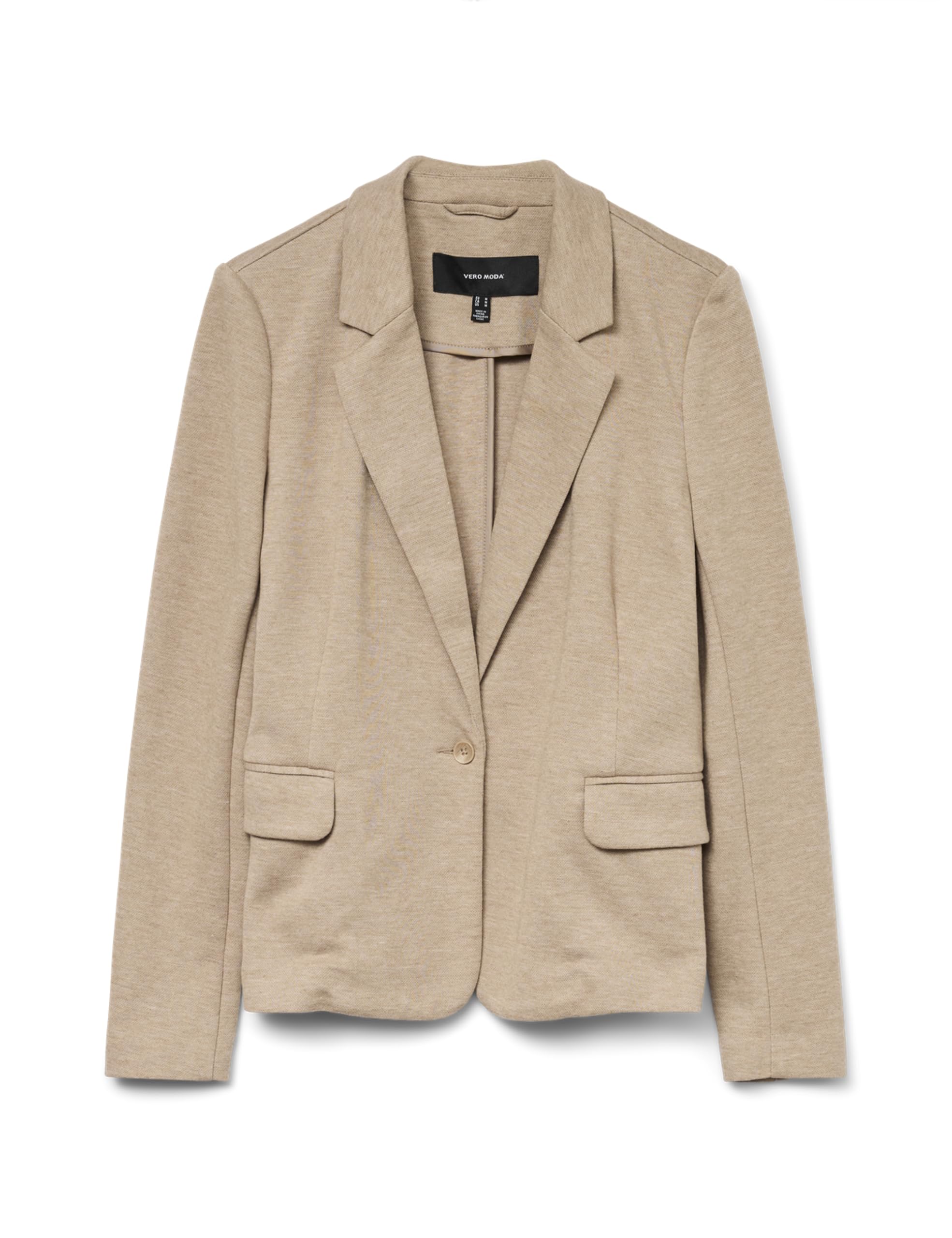 Vero Moda Women's Vmjulia Ls Blazer Dnm Noos, Silver Mink/Detail: Melange, 12