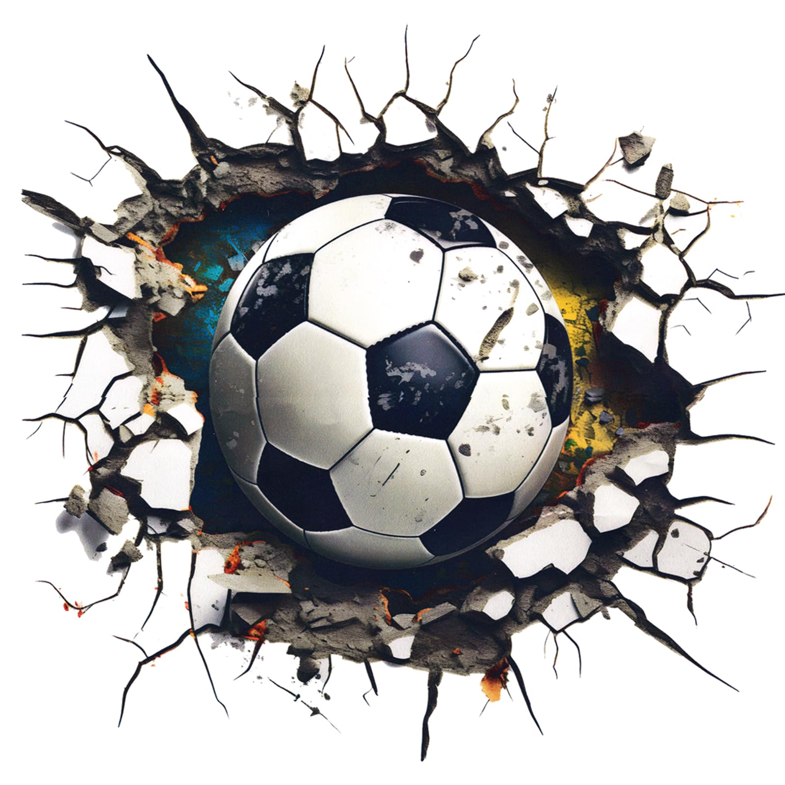 Pegatinas de Pared Fútbol, 3D Vinilos de Pared Decorativos, Pegatinas de fútbol en 3D para Habitación de Adolescentes y Niños Vinilos Adhesivo Pared Futbol Poster Futbol Decoración de Pared