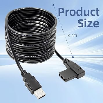 USB Power Charging Cable Compatible with Moog Zevex Enteralite Infinity Pump Compatible with Infinity Pump Power Cord (Power Cord Length 118 inches)
